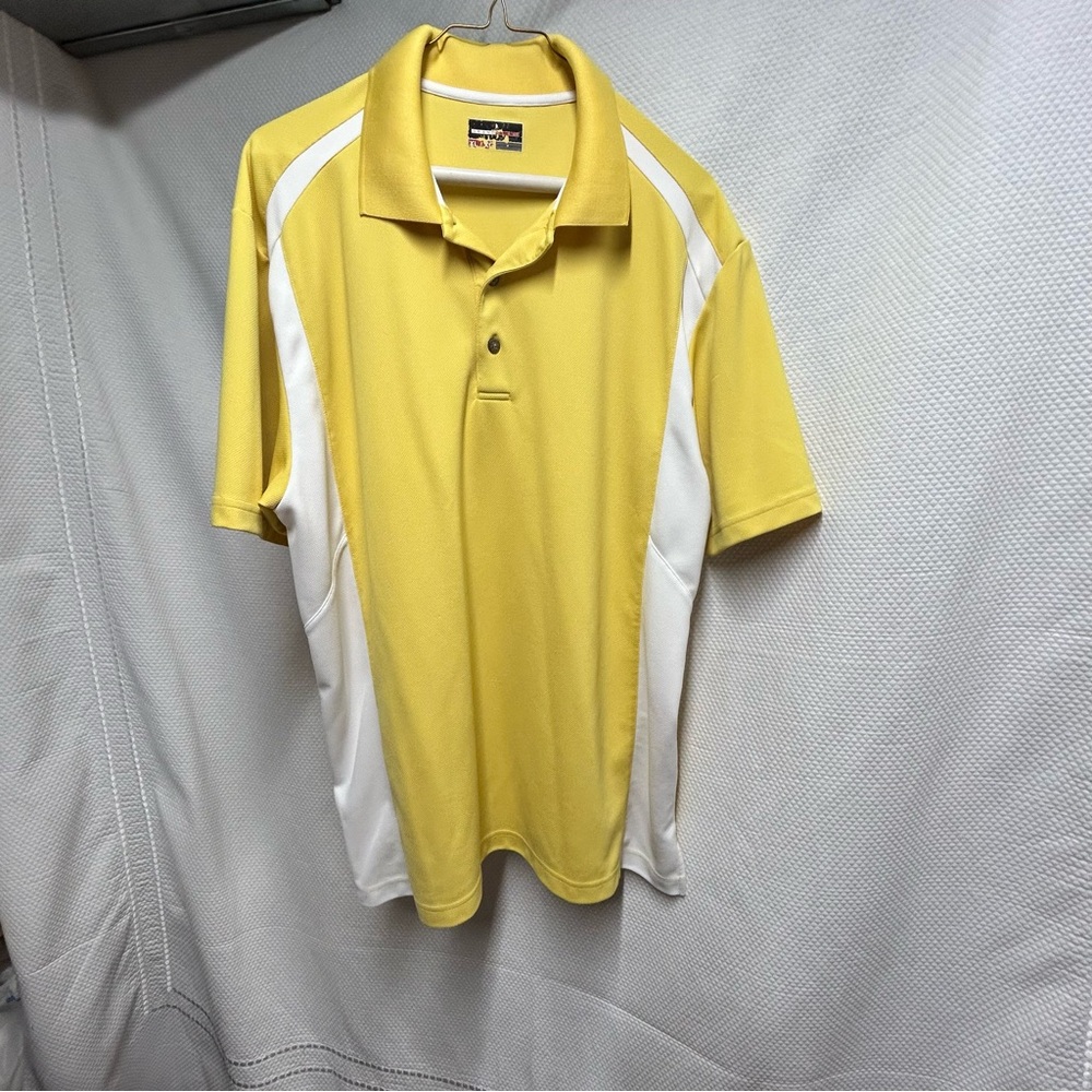 Grand Slam Yellow and White Polo Shirt‎ Athletic Performance